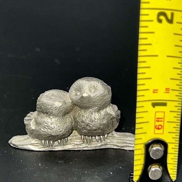 Vintage Hallmark Mini Little Gallery Fine Pewter Birds At Break Of Day 1976 - Picture 2 of 7